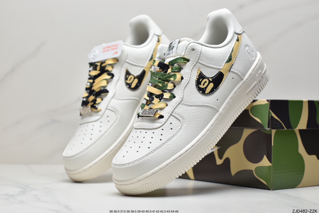 240  Bape×Nike Air Force 1 Low“迷彩配色”空军一号低帮休闲板鞋 AA1365-118