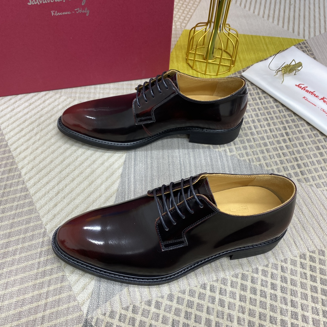 K0  Ferragamo-菲拉格慕 高端官网同步 顶级代加工厂严格工序 釆用进口牛皮擦色面料 牛皮内里 原版大底 绅士高档风所拥有