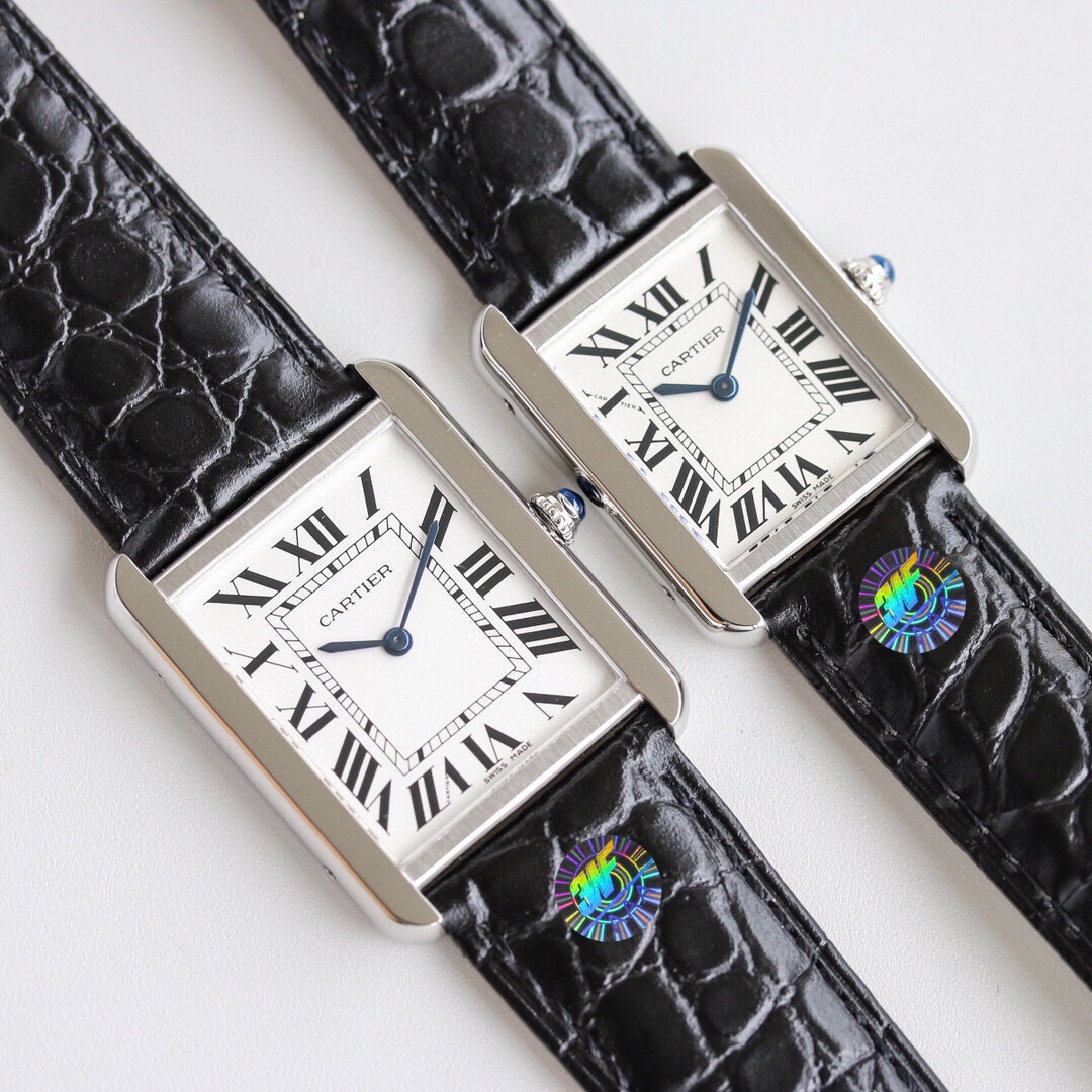 Cartier Reloj Azul Universal para hombres y mujeres Piel de vaca Cuero Quartz Movement W5200003
