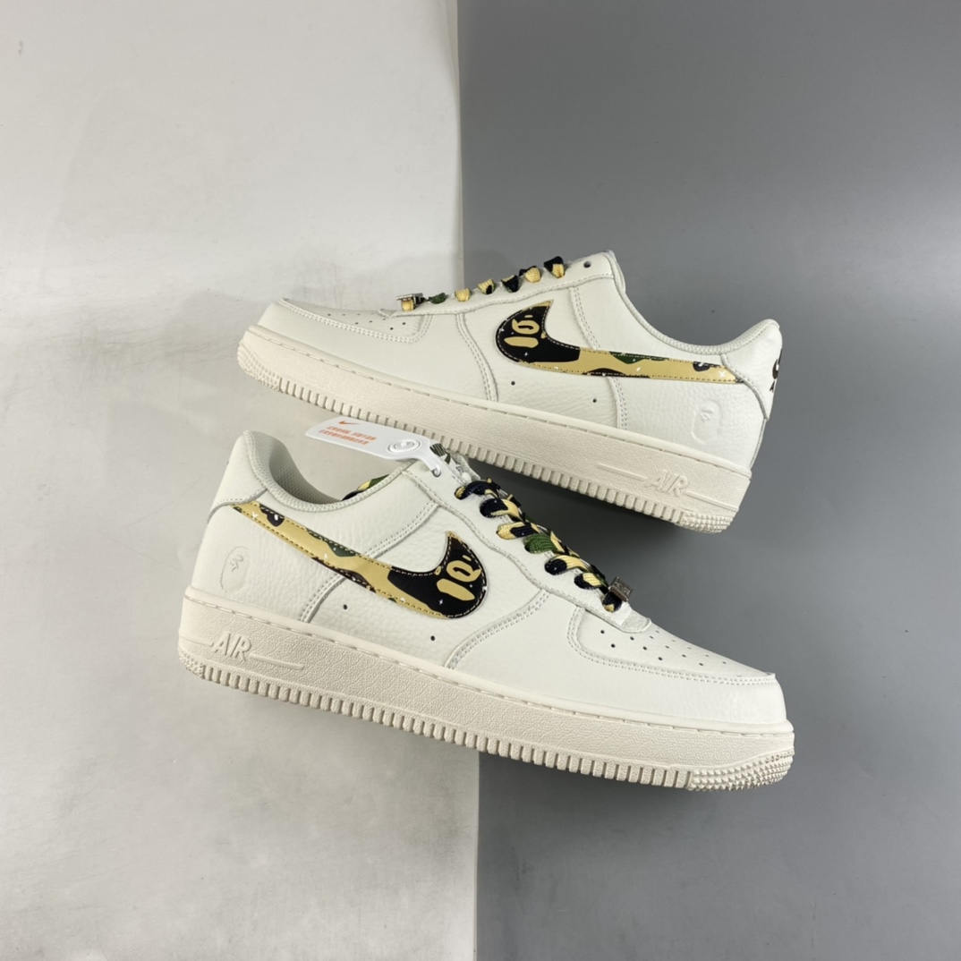 P240 Bape x NIKE Air Force 1’07 Low ”迷彩配色” Nigo品牌 板鞋 AA1365-118