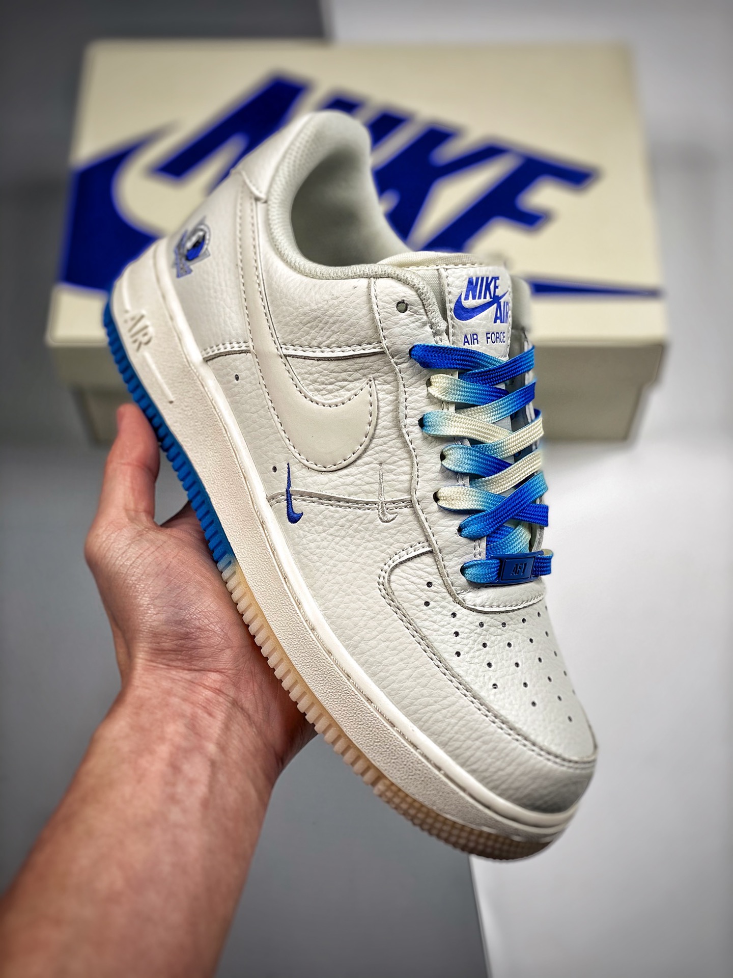 Nike Air Force 1 Low '07 "beige y azul" edición limitada de la ciudad de Dallas Mavericks, zapatilla casual de caña baj…