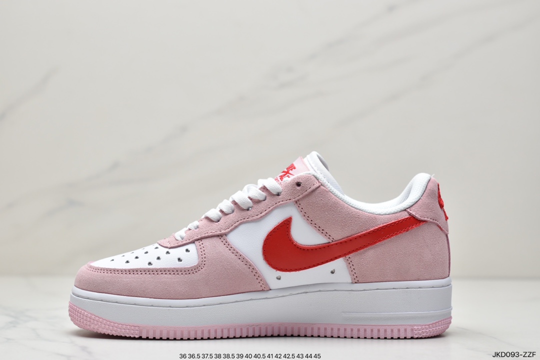 160 公司级耐克Nike Air Force 1 ‘07 QS “Valentine‘s Day” 粉红情人节板鞋DD3384-600