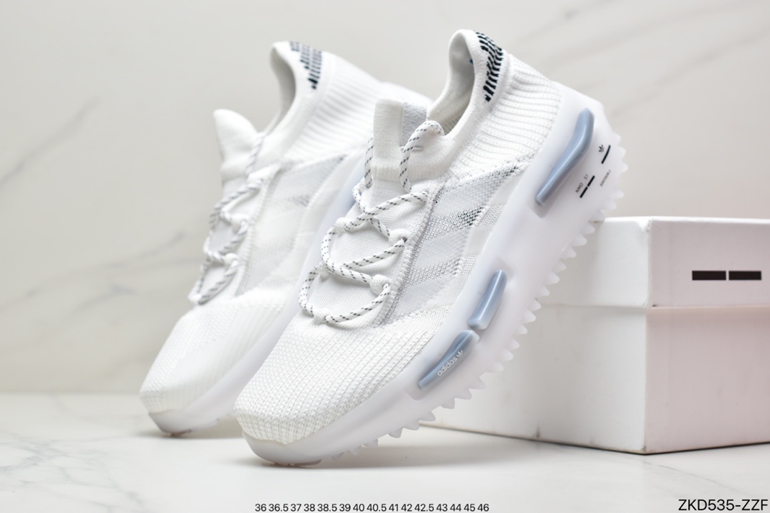 ADI NMD S_1 Edition ”Cloud White” S_1 Series Socks Sports Casual Running Shoes GZ7900