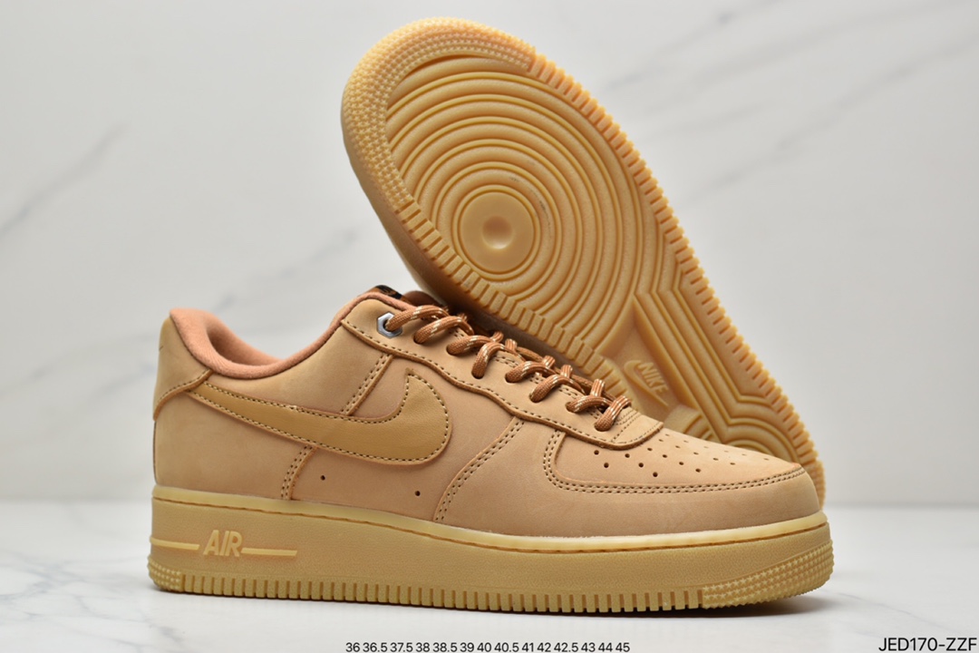 Nike Air Force 1 Low 07 LV8”Wheat / Flax” Air Force 1 Low Top Classic All-match Casual Sports Sneakers ”New Wheat Yellow Brown” CJ9179-200