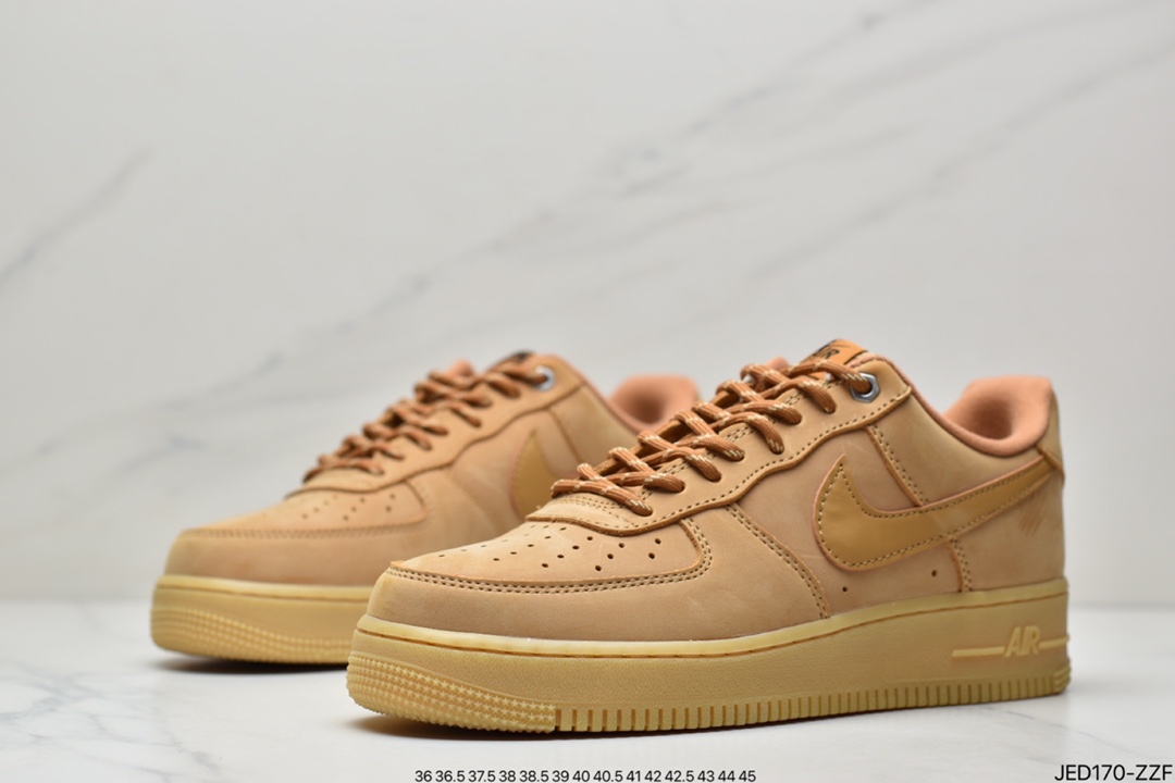 Nike Air Force 1 Low 07 LV8”Wheat / Flax” Air Force 1 Low Top Classic All-match Casual Sports Sneakers ”New Wheat Yellow Brown” CJ9179-200