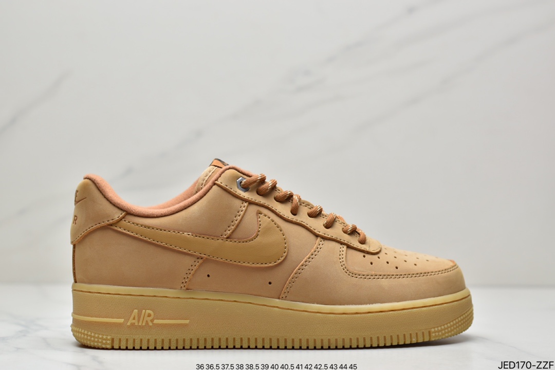 Nike Air Force 1 Low 07 LV8”Wheat / Flax” Air Force 1 Low Top Classic All-match Casual Sports Sneakers ”New Wheat Yellow Brown” CJ9179-200