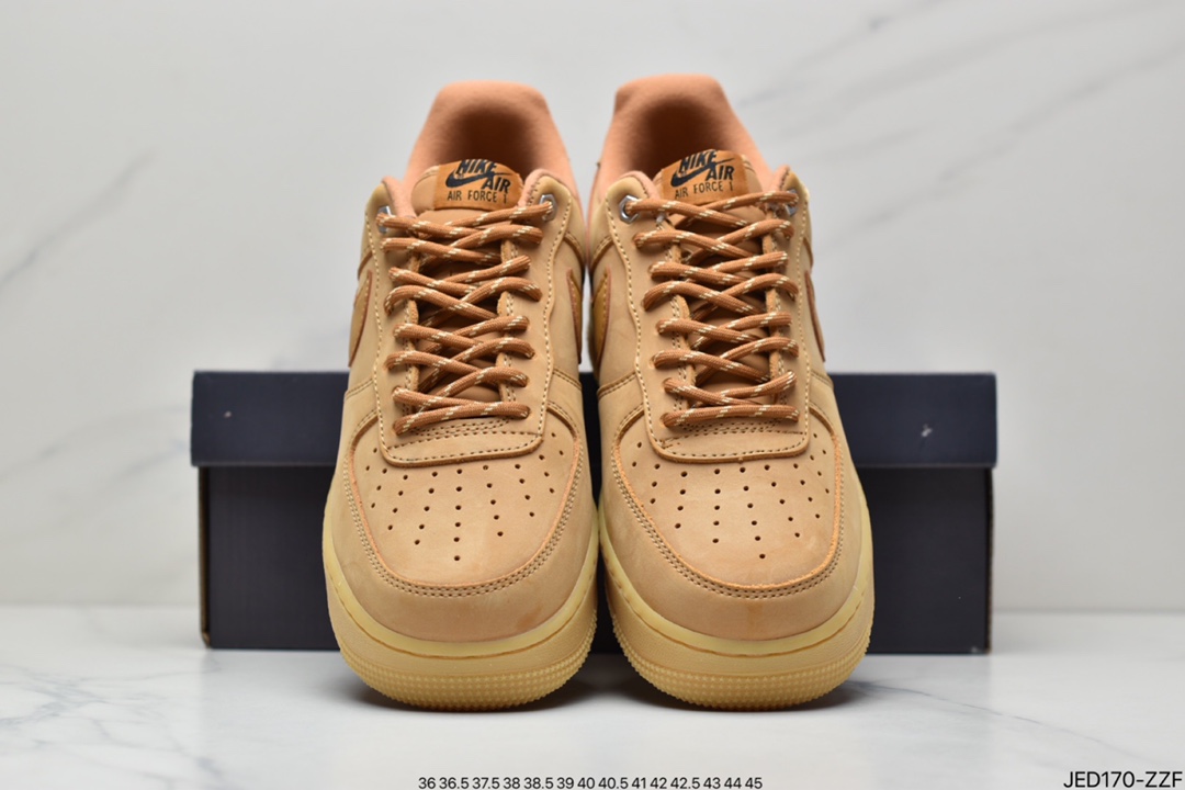 Nike Air Force 1 Low 07 LV8”Wheat / Flax” Air Force 1 Low Top Classic All-match Casual Sports Sneakers ”New Wheat Yellow Brown” CJ9179-200