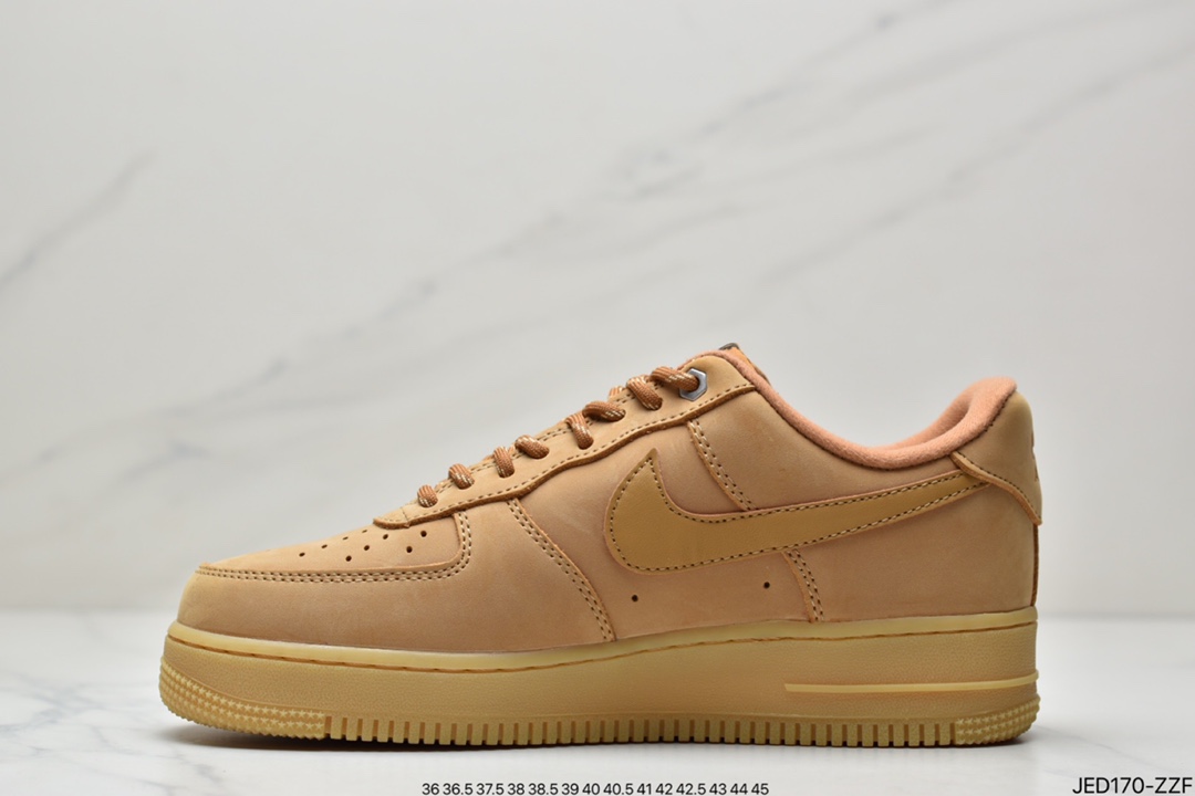 Nike Air Force 1 Low 07 LV8”Wheat / Flax” Air Force 1 Low Top Classic All-match Casual Sports Sneakers ”New Wheat Yellow Brown” CJ9179-200