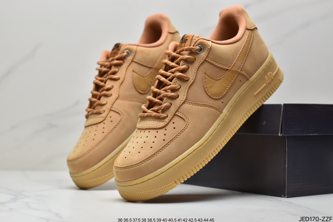 Nike Air Force 1 Low 07 LV8”Wheat / Flax” Air Force 1 Low Top Classic All-match Casual Sports Sneakers ”New Wheat Yellow Brown” CJ9179-200