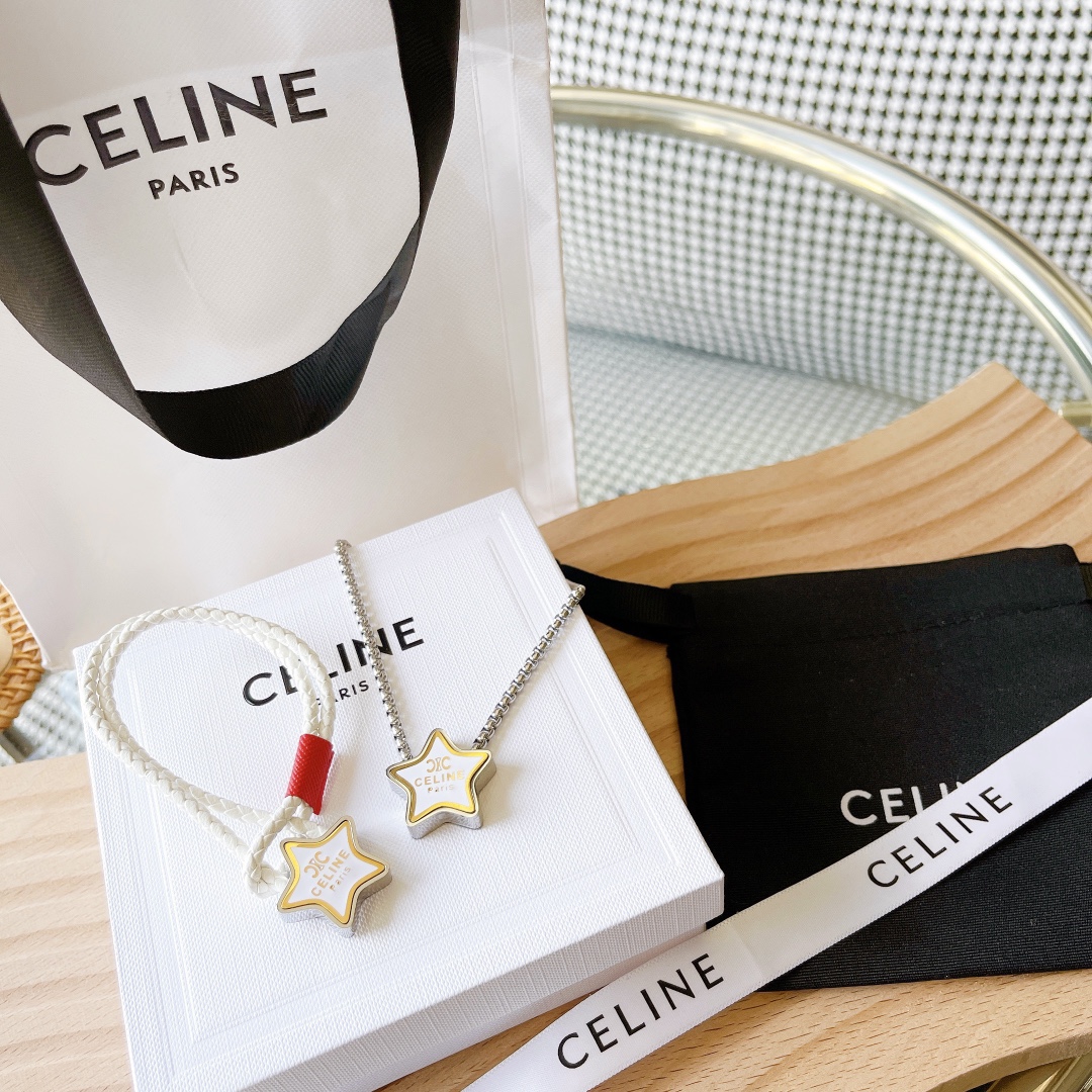 Celine Jewelry Bracelet Earring Necklaces & Pendants Yellow Brass Vintage