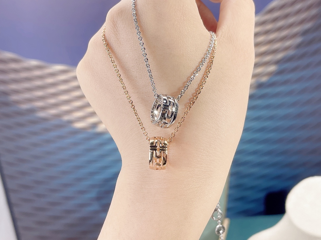 BVLGARI BVLGARI спружынны калье, эксклюзіўная гальванічная тэхналогія, тэкстура 18K чыстага золата — тап-якасць