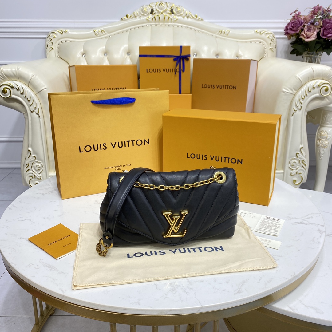 Louis Vuitton LV New Wave AAAAA
 Handbags Crossbody & Shoulder Bags Black Gold Green Grey Red White Yellow Engraving Vintage Chains m58550