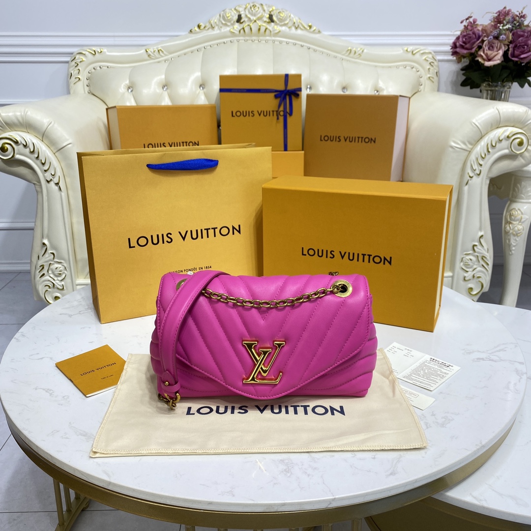 Louis Vuitton LV New Wave mirror quality
 Handbags Crossbody & Shoulder Bags Black Gold Green Grey Red White Yellow Engraving Vintage Chains m58550