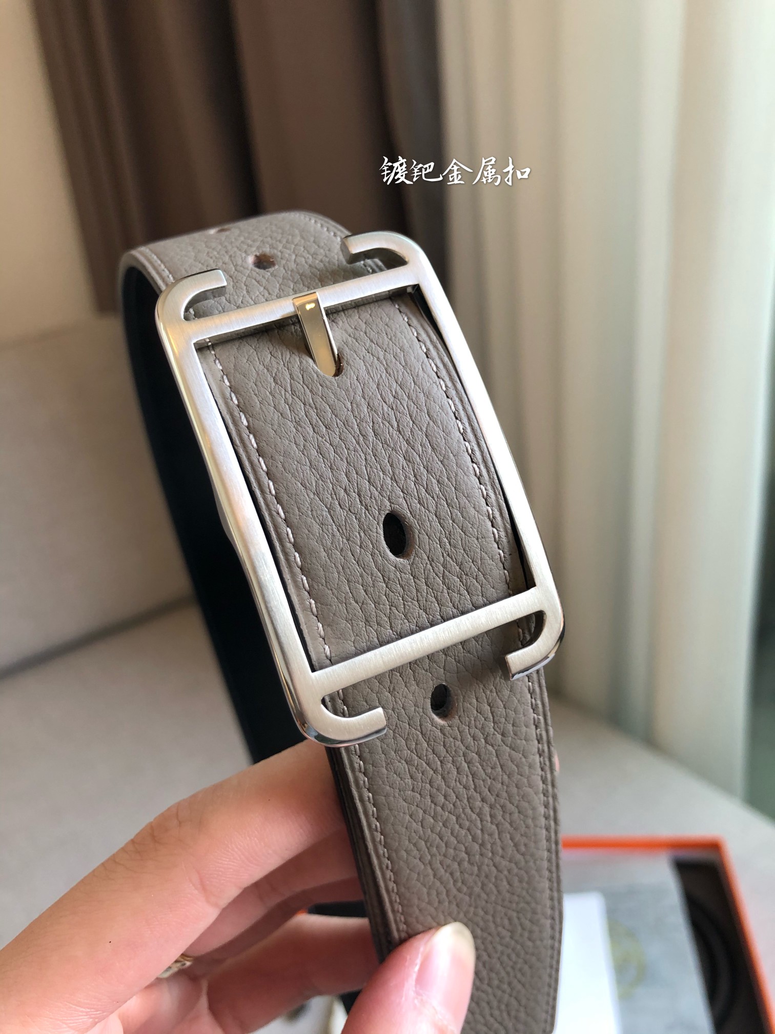 Hermes Society 32 Reversible Belt with Palladium Plated Buckle, Taupe 2 a1645807337733 2284