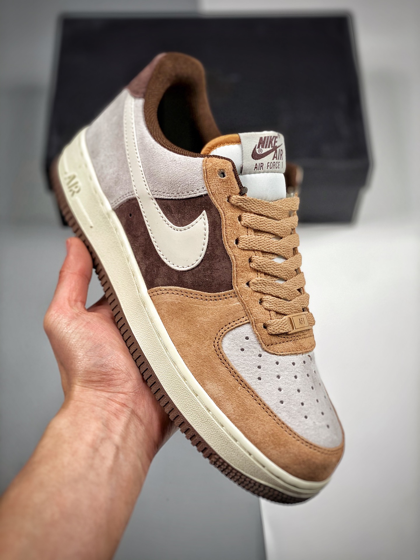 Nike Air Force 1 07 marrón, horma y papel originales, forma auténtica de Air Force, enfocado en canales de comercio ext…