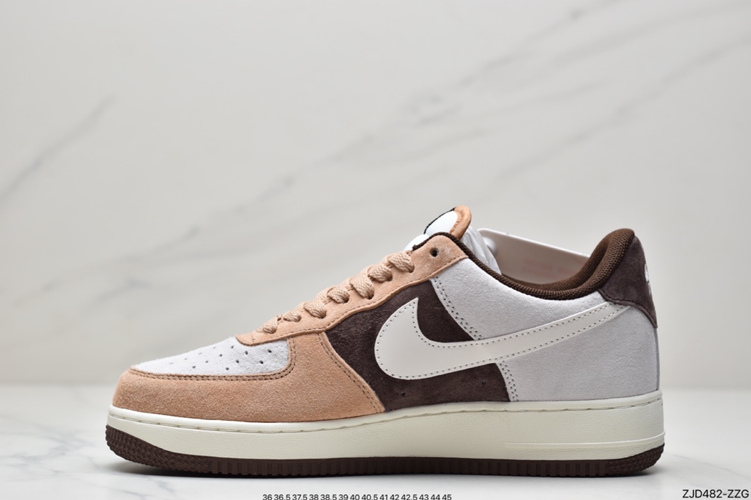240 公司级耐克Nike Air Force 1 Low ’07 摩卡黑拼接 空军一号YG5063-203