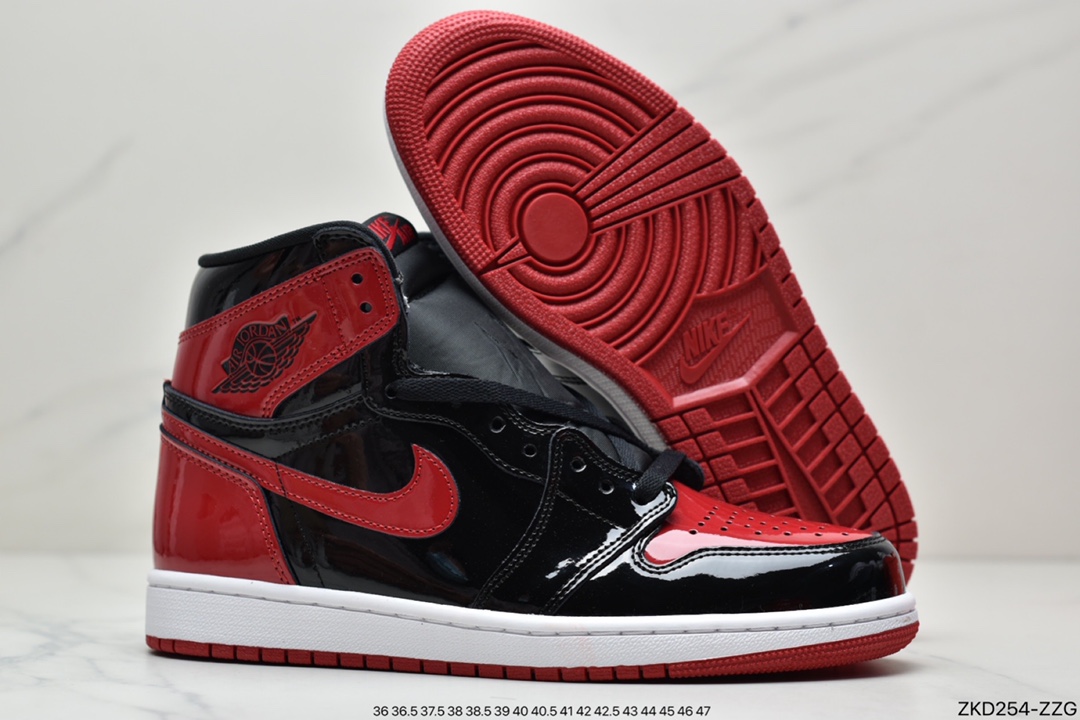 270 Air Jordan 1 Retro High OG”Bred Patent”AJ1代经典复古经典高帮百搭文化篮球鞋“漆皮黑红禁穿”555088-063