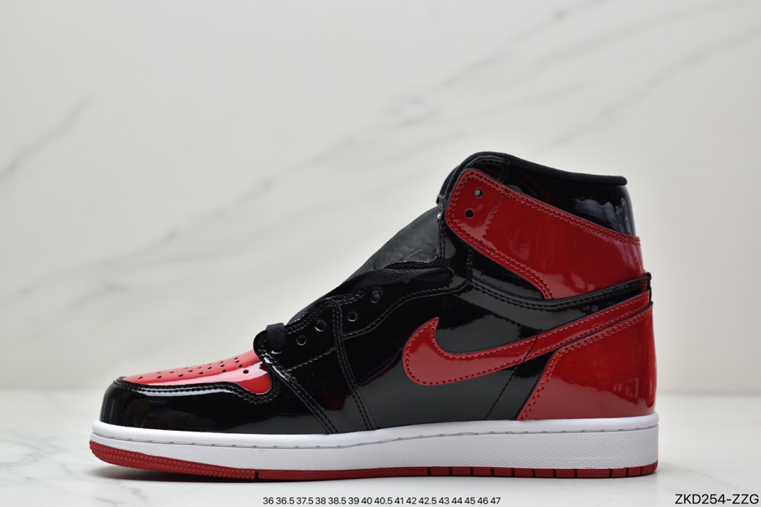 270 Air Jordan 1 Retro High OG”Bred Patent”AJ1代经典复古经典高帮百搭文化篮球鞋“漆皮黑红禁穿”555088-063