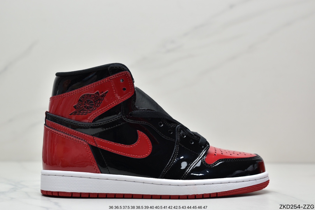 270 Air Jordan 1 Retro High OG”Bred Patent”AJ1代经典复古经典高帮百搭文化篮球鞋“漆皮黑红禁穿”555088-063