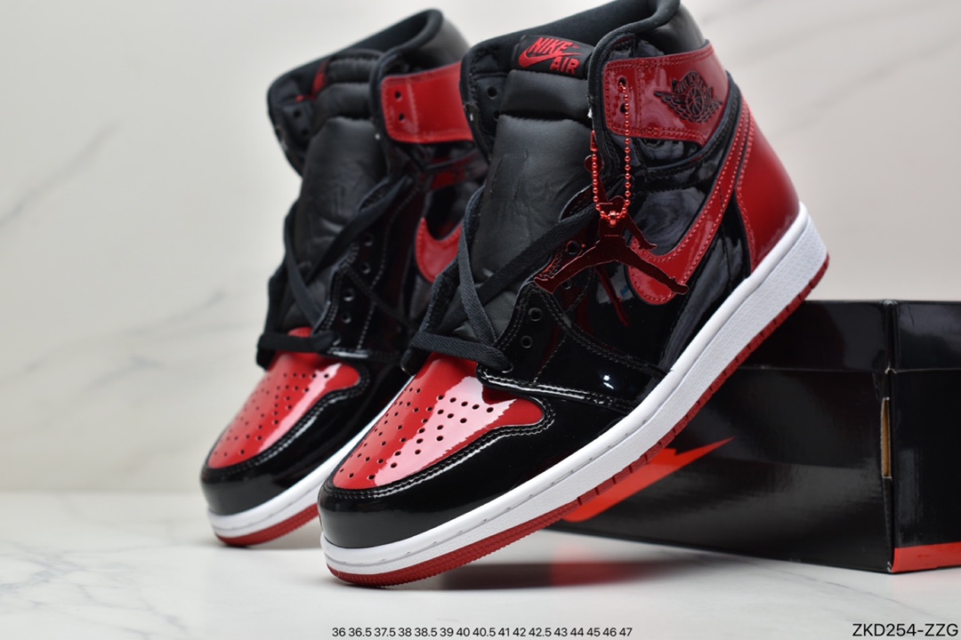 270 Air Jordan 1 Retro High OG”Bred Patent”AJ1代经典复古经典高帮百搭文化篮球鞋“漆皮黑红禁穿”555088-063