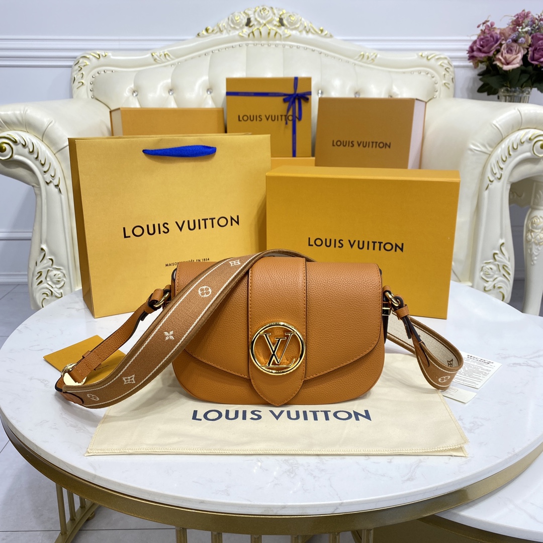 Louis Vuitton LV Pont Handbags Messenger Bags 2023 Replica
 Black Blue Caramel Grey Lychee Pattern Calfskin Cowhide M58967
