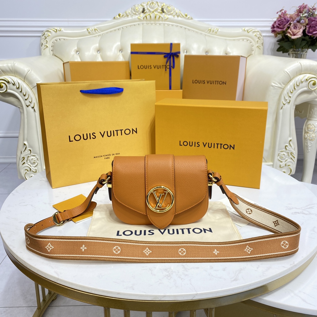 Louis Vuitton LV Pont Handbags Messenger Bags Best Replica 1:1
 Black Blue Caramel Grey Lychee Pattern Calfskin Cowhide M58727