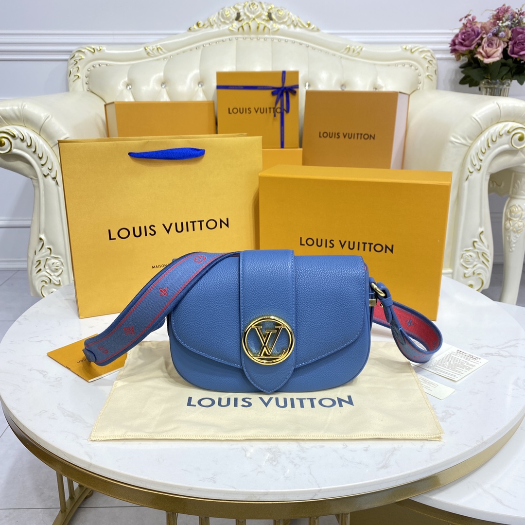 Louis Vuitton LV Pont Handbags Messenger Bags 2023 Replica Wholesale Cheap Sales Online
 Black Blue Caramel Grey Lychee Pattern Calfskin Cowhide M58967