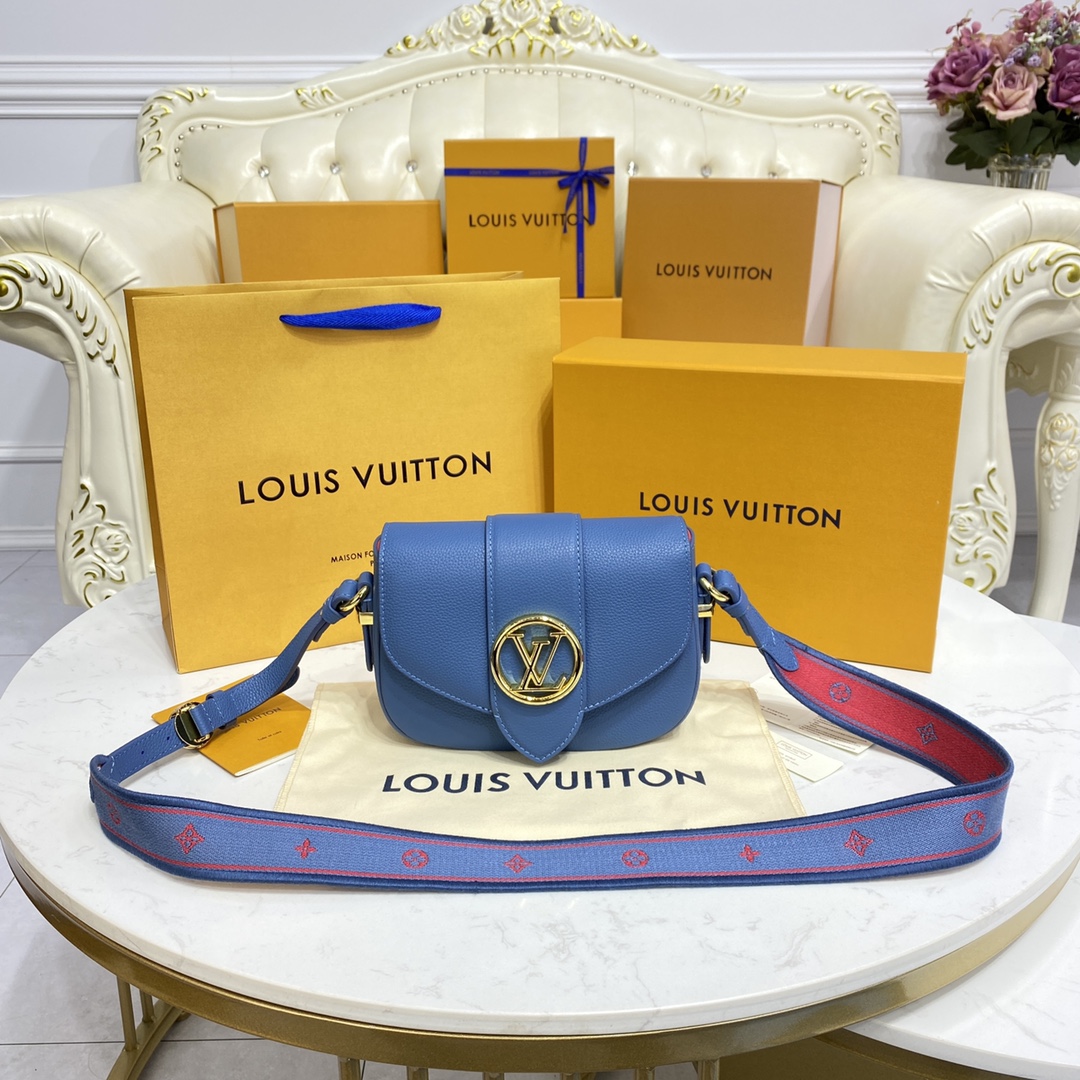 Louis Vuitton LV Pont Replicas
 Handbags Messenger Bags Black Blue Caramel Grey Lychee Pattern Calfskin Cowhide M58727