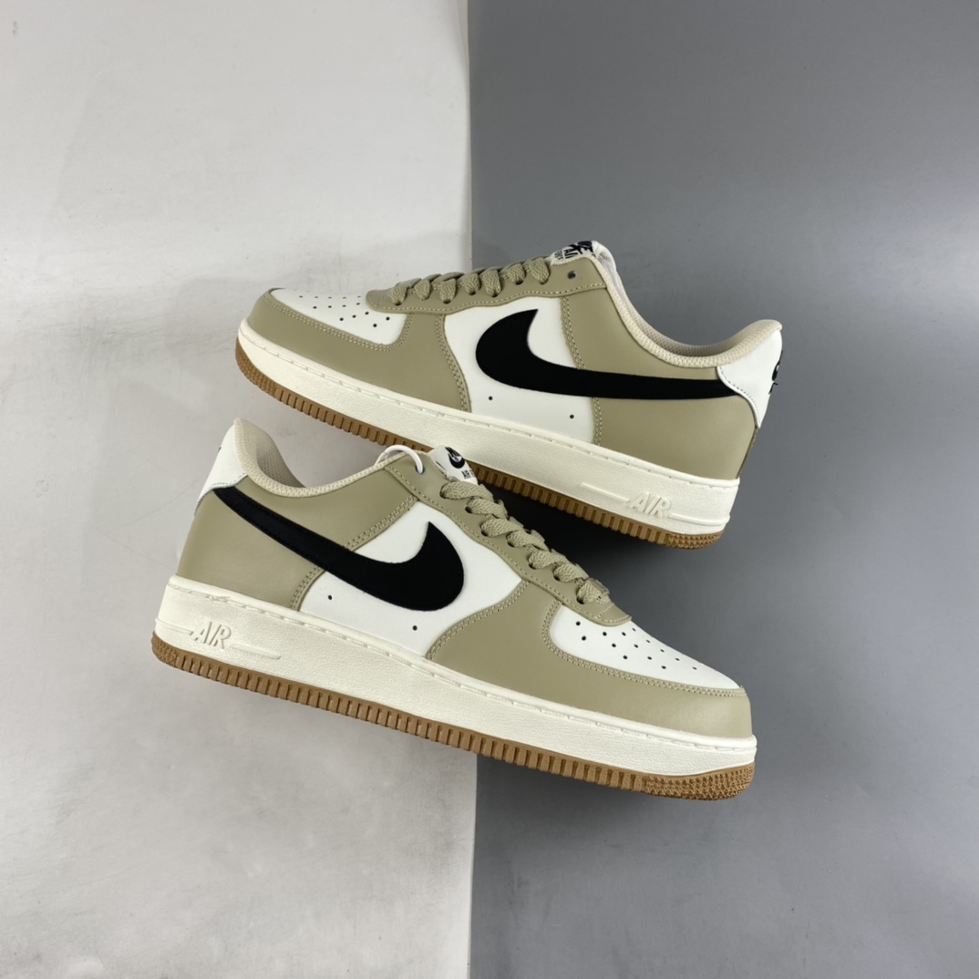 P240 NIKE Air Force 1’07 Low 卡其黑勾 空军一号低帮休闲板鞋 DH5969-633