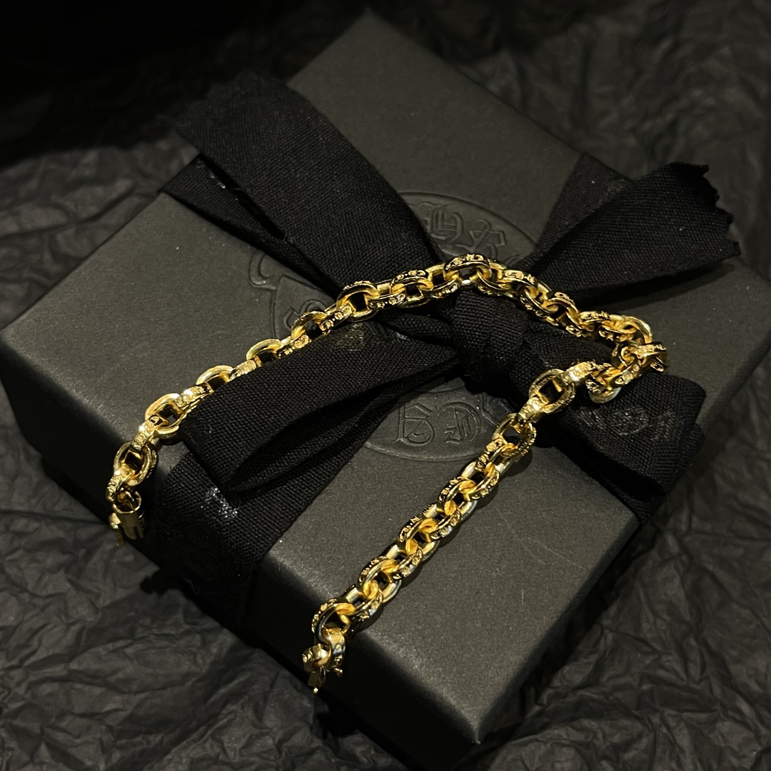 Chrome Hearts 𝐂𝐡𝐫𝐨𝐦𝐞 𝐡𝐞𝐚𝐫𝐭𝐬克罗心22k镀金CH字母手链