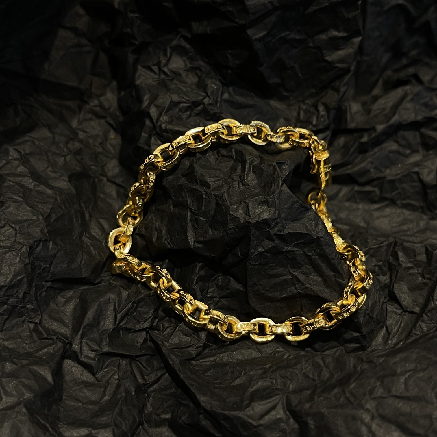 Chrome Hearts 𝐂𝐡𝐫𝐨𝐦𝐞 𝐡𝐞𝐚𝐫𝐭𝐬克罗心22k镀金CH字母手链