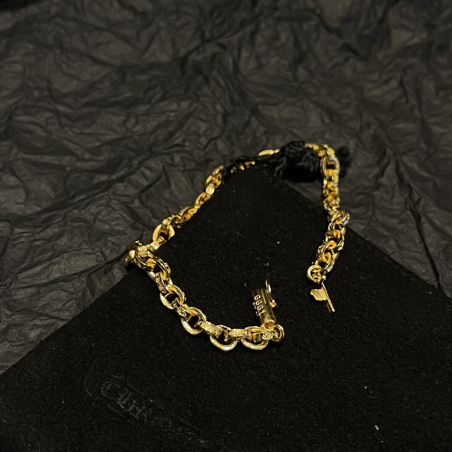 Chrome Hearts 𝐂𝐡𝐫𝐨𝐦𝐞 𝐡𝐞𝐚𝐫𝐭𝐬克罗心22k镀金CH字母手链