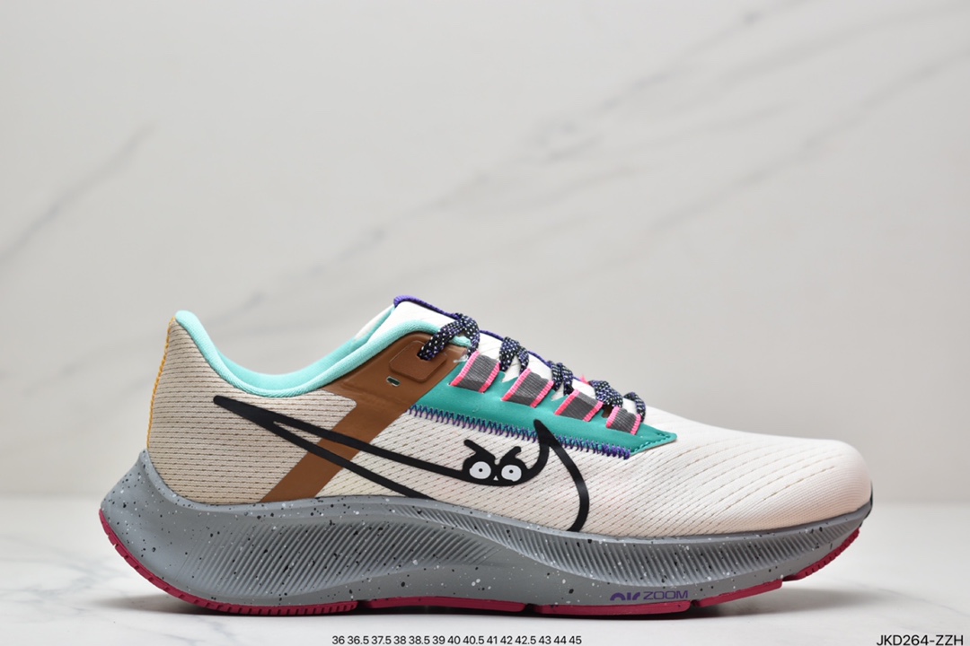 160 公司级 耐克Pegasus 38 登月38代系列九针眼网纱透气缓震疾速跑鞋 DJ5397-100