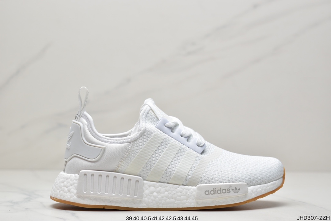 adidas Clover Originals NMD_R1 Primeknit ”White/Blue” R1 Running Shoes FV3874