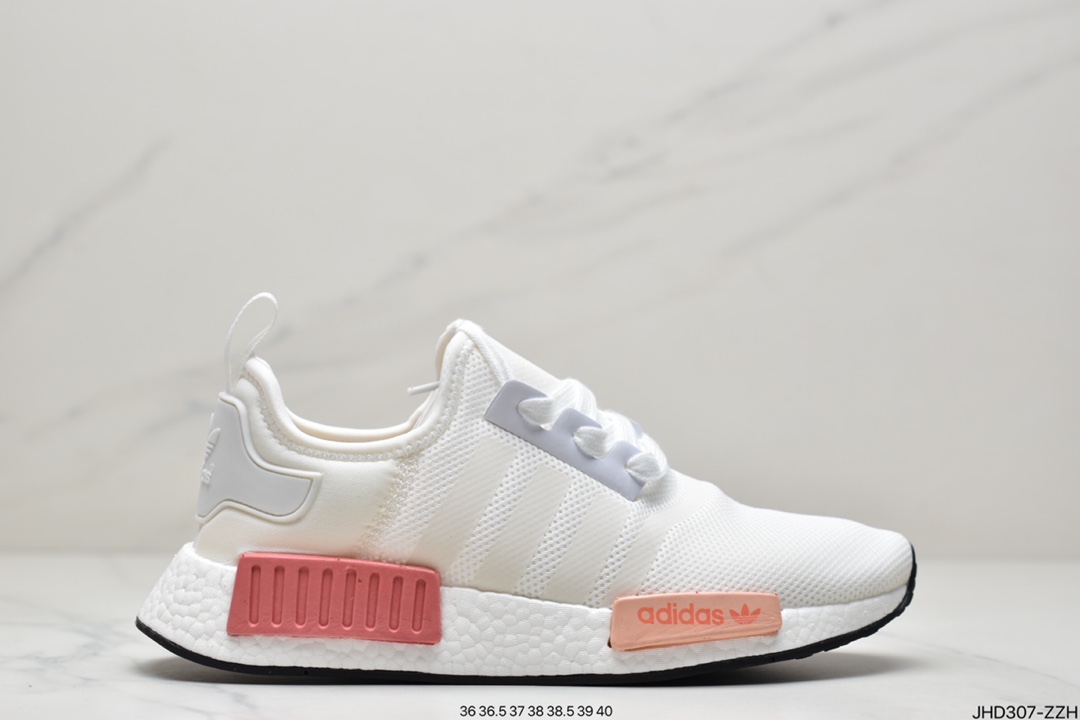 adidas Clover Originals NMD_R1 Primeknit ”White/Blue” R1 Running Shoes FV3874