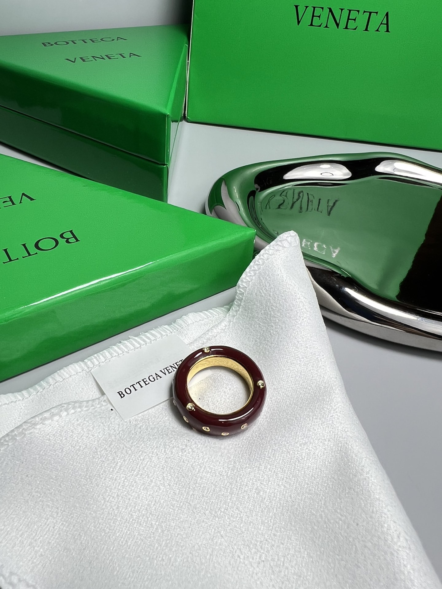 p240. BV ring, 18K gold and silver plating and co-founder oxidating ring - 图片 1