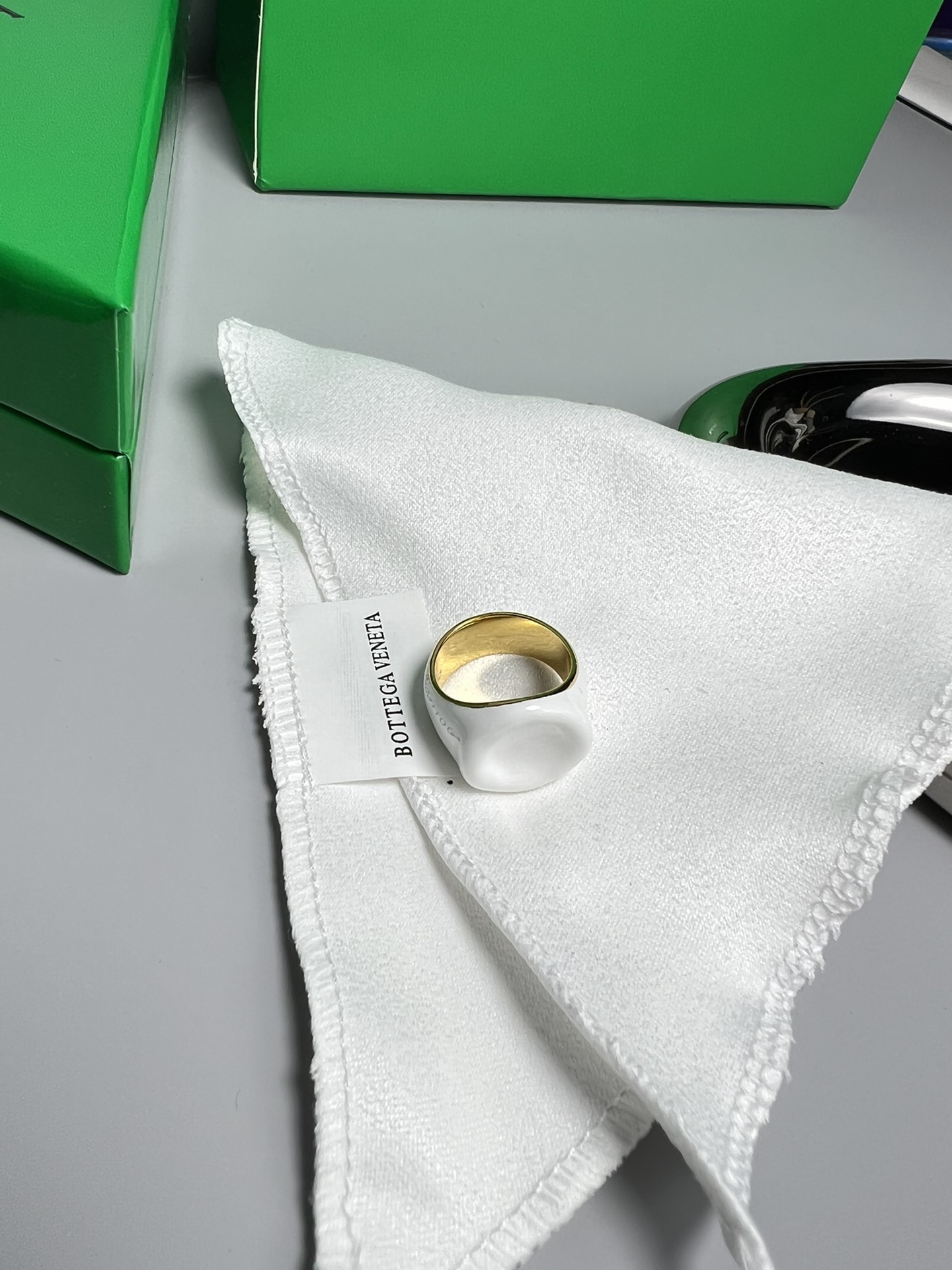 p220. BV hand-made white-coloured 18K silver ring - 图片 4