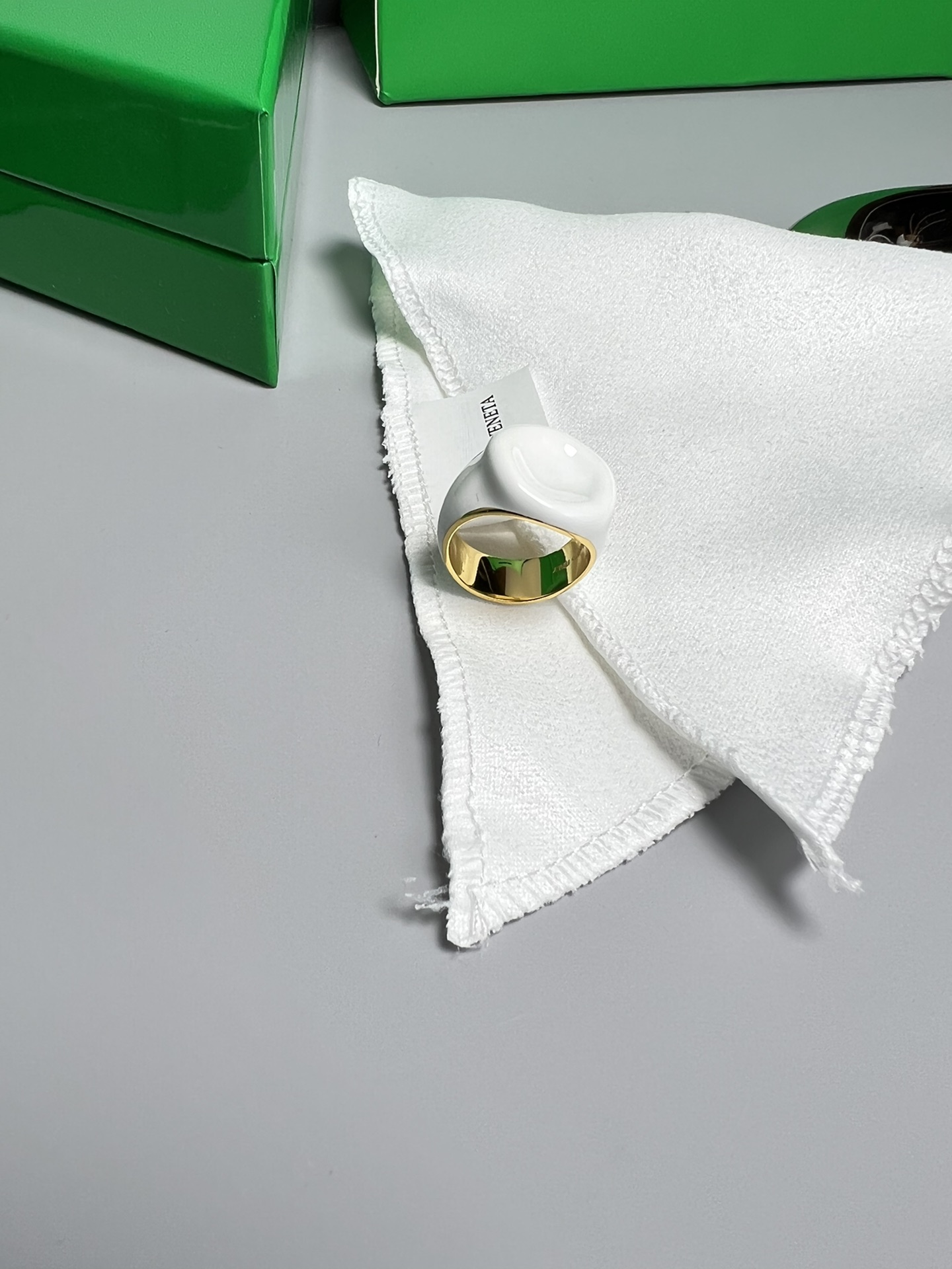 p220. BV hand-made white-coloured 18K silver ring - 图片 6