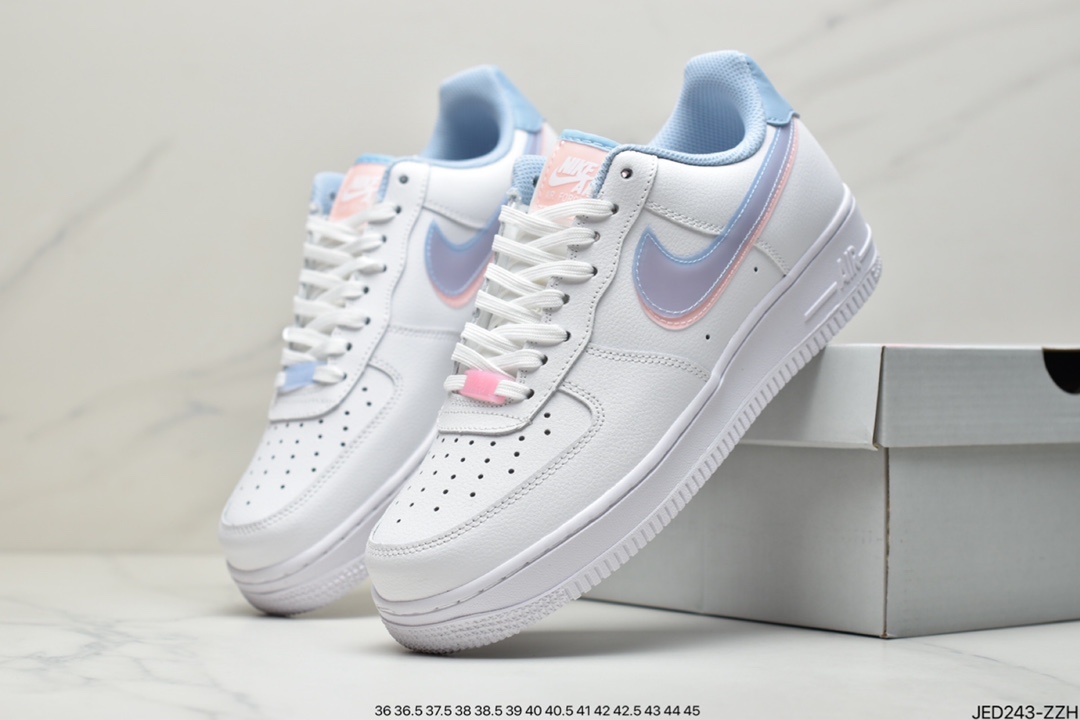 150 公司级耐克Air Force1’ 07 蓝粉双钩原楦头原纸板 CW1574-100