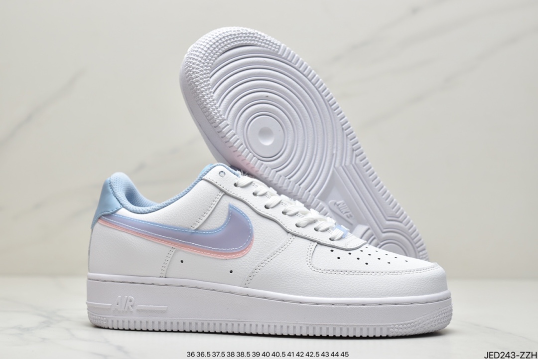 150 公司级耐克Air Force1’ 07 蓝粉双钩原楦头原纸板 CW1574-100