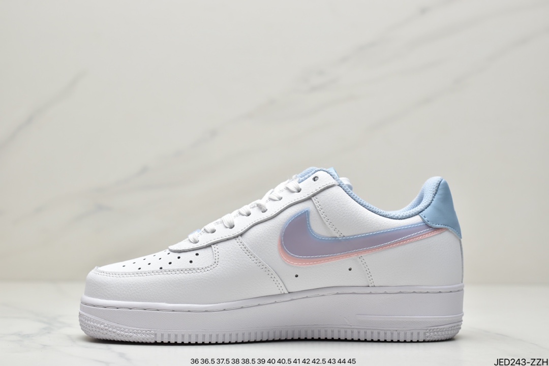 150 公司级耐克Air Force1’ 07 蓝粉双钩原楦头原纸板 CW1574-100