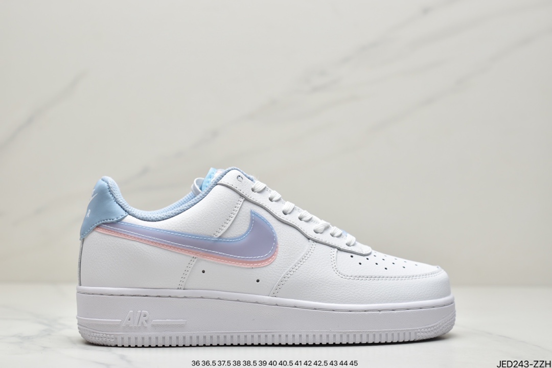 150 公司级耐克Air Force1’ 07 蓝粉双钩原楦头原纸板 CW1574-100