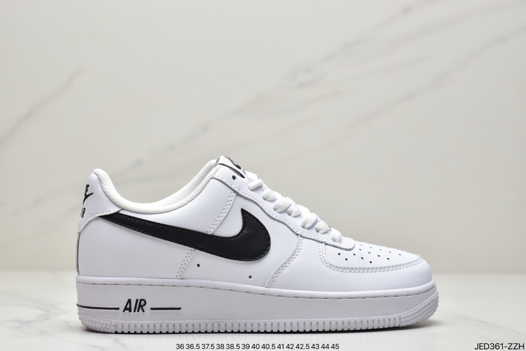 150 公司级耐克Air Force 1’07”Black/White”“皮革黑白小权志龙”空军一号板鞋CJ0952-001