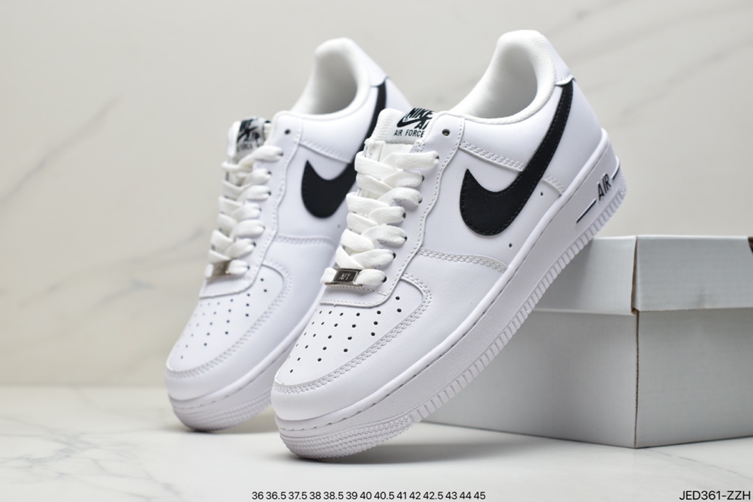 150 公司级耐克Air Force 1’07”Black/White”“皮革黑白小权志龙”空军一号板鞋CJ0952-001