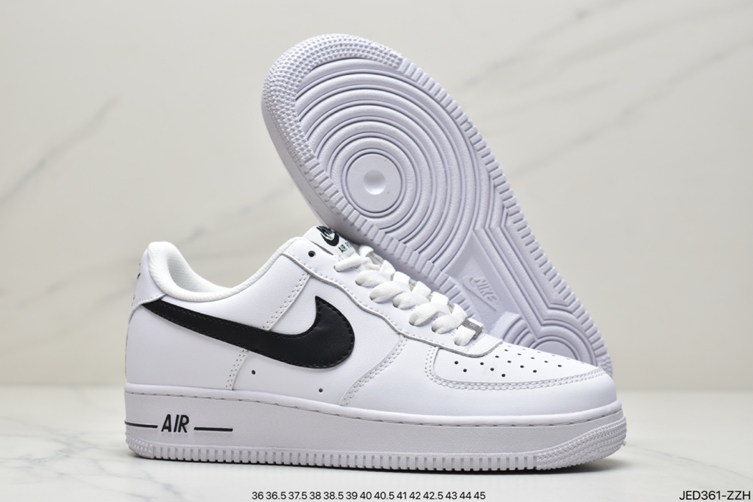 150 公司级耐克Air Force 1’07”Black/White”“皮革黑白小权志龙”空军一号板鞋CJ0952-001