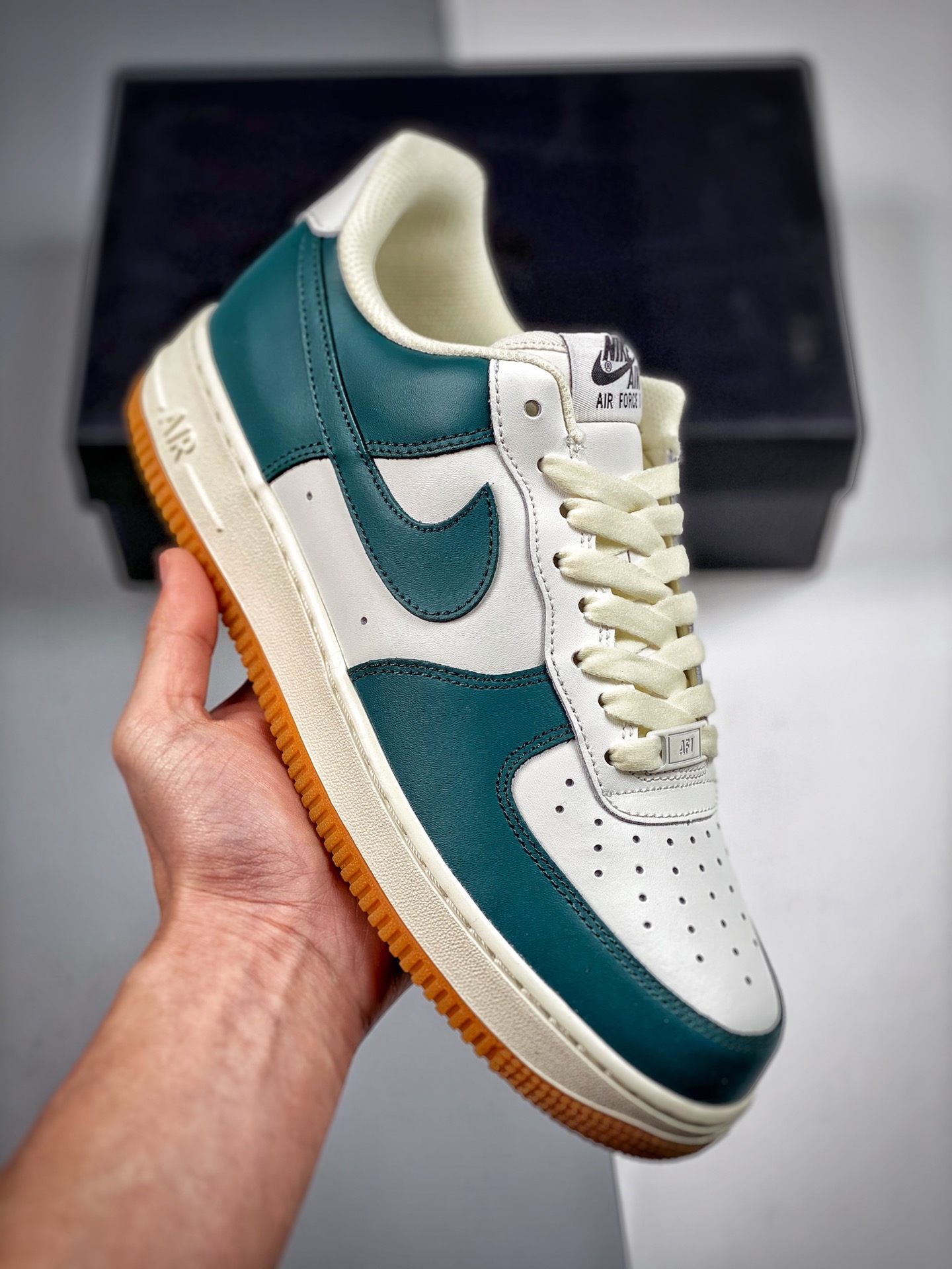 Nike Air Force 1 Low 07 beige verde oscuro, horma original y plantilla original, crea el estilo auténtico de Air Force,…