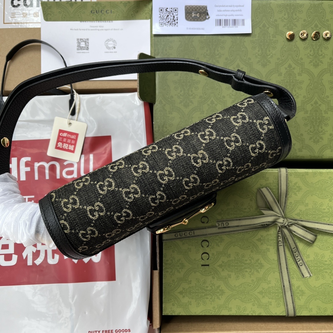原厂皮配置全套包装三亚免税店礼袋Gucc”1955HorsebitBag!经典的马衔扣+Monogram