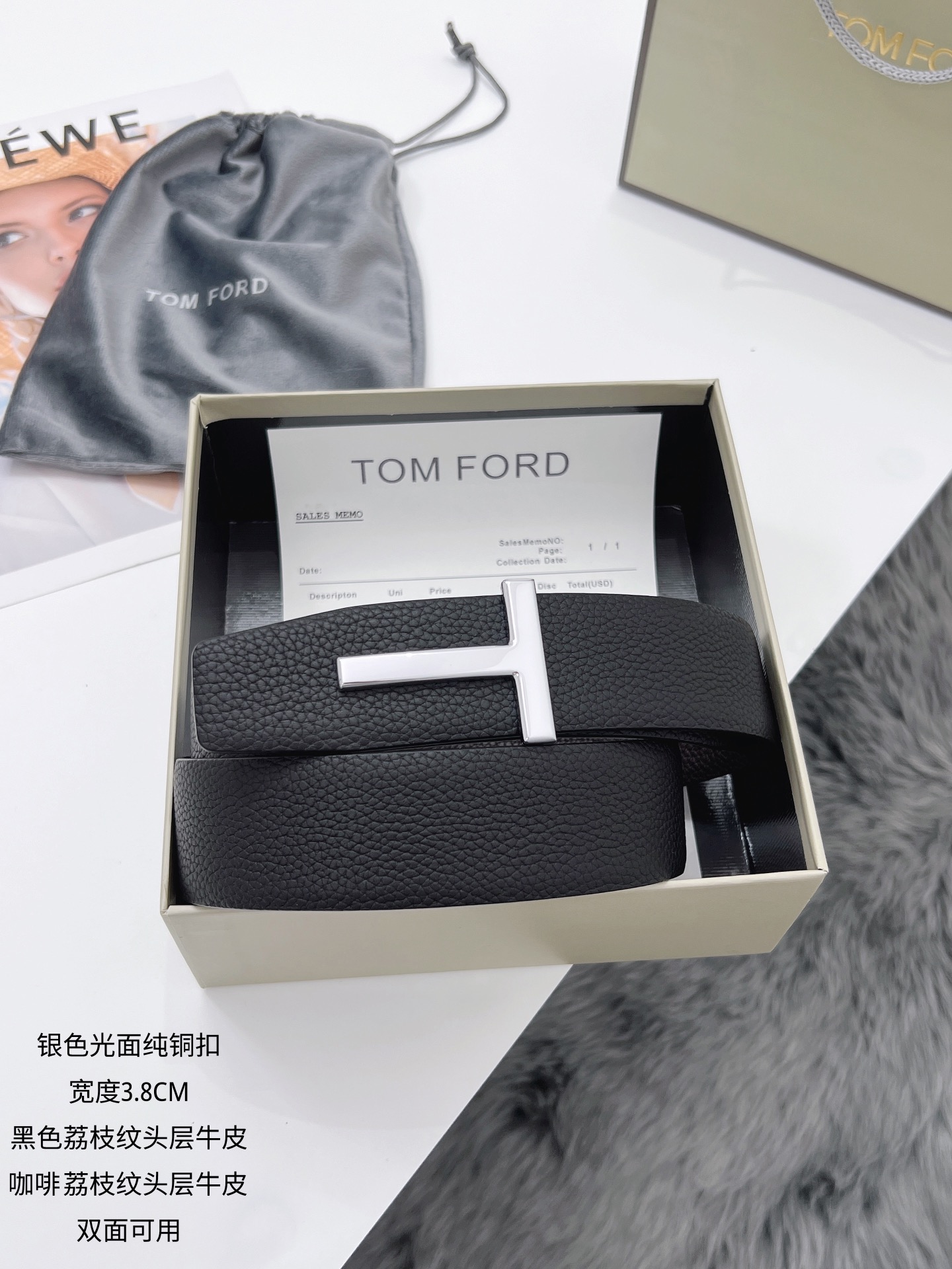 NO:336808,Tom Ford Original Single Product Width 3.8cm Classic lychee pattern head layer cowhide, two-color combination, double-sided available. Classic T-shaped pure copper buckle (optional in multiple colors), belt, cowhide19860909汤姆福特 原单货品 宽度 3.8cm 经典荔枝纹头层牛皮,双色搭配,双面可用. 经典T字形纯铜扣头（多色可选）,皮带,cowhide,Belt