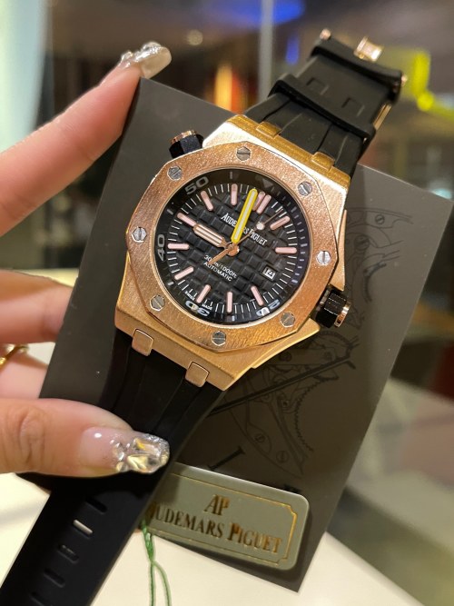 Audemars Piguet Royal Oak Offshore Rose Gold Men's Watch - Black Rubber Strap
