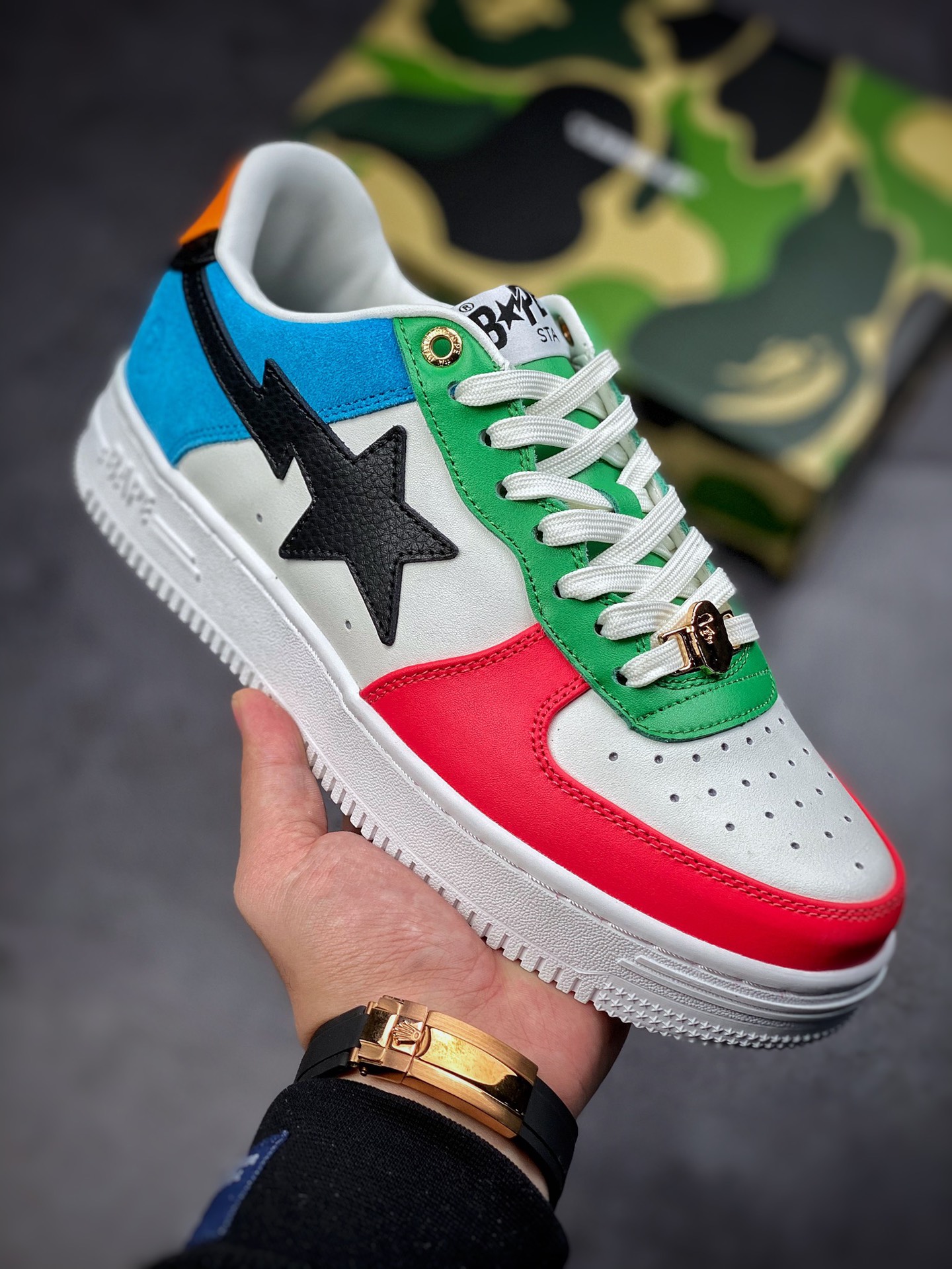 Versión original de la moderna marca del padrino nigo Wang Yuan, el mismo estilo Bape Sta "Tokyo", zapatillas…